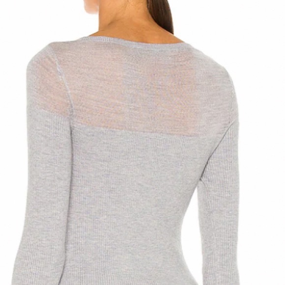 WEEKEND STORIES INTERMIX ROXY SWEATER IN LIGHT GREY SOFT JERSEY SIZE MEDIUM - Picture 5 of 16